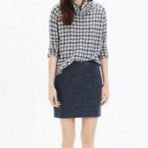 Madewell Leather Trim Wool Blend Skirt, Size 2